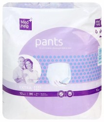 Подгузники-трусы для взрослых Medhelp экстра (впитываемость 6.5 капель) 10 шт.