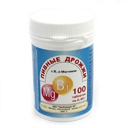 Дрожжи пивные с В1 и магнием 100 шт. табл. 450 мг