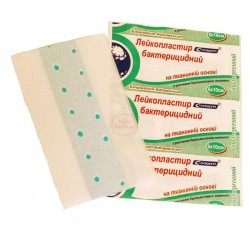 Лейкопластырь бактерицидный с бриллиантовым зеленым р. 3.8смх3.8см 1 шт.