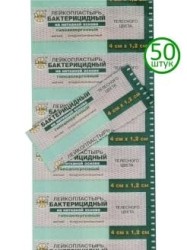 Лейкопластырь бактерицидный Leiko на нетканой основе р. 4смх1.2см 50 шт.