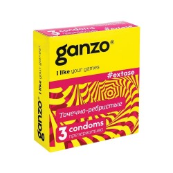 Презервативы Ganzo Экстаз точечные ребристые анатомической формы 3 шт.