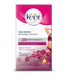 Восковые полоски для депиляции Veet Суприм Эссенц с ароматом бархатной розы и эфирными маслами 14 шт.