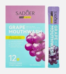 Ополаскиватель для полости рта Sadoer освежающий с экстрактом винограда 20 шт. 10 мл