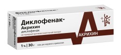 Диклофенак-Акрихин мазь д/наружн. прим. 1% 30 г 1 шт.