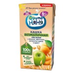 Кашка безмолочная жидкая, Фрутоняня 200 мл овсяная с яблоком абрикосом изюмом и курагой 6+ мес тетрапак